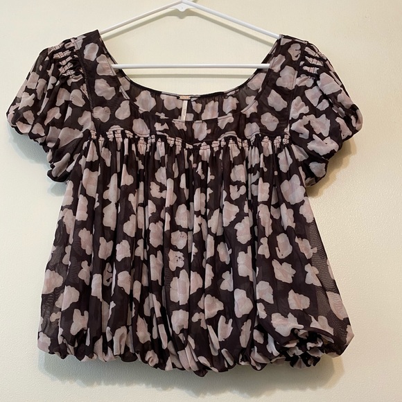Free People Megs Blouse, size small (animal print) - Picture 8 of 8